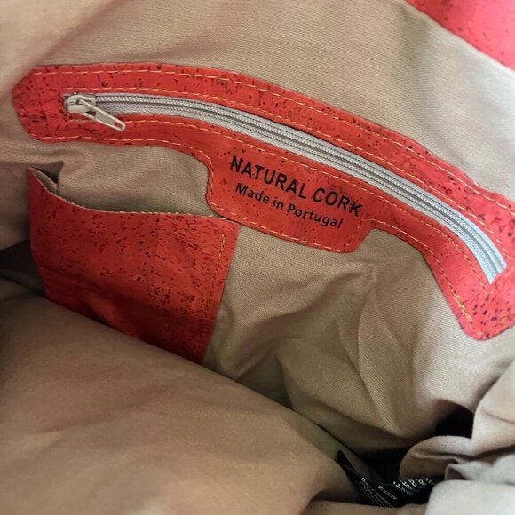 Artelusa Coral & Brown Cork Shoulder‎ Bag With Bow Detail - Picture 9 of 9